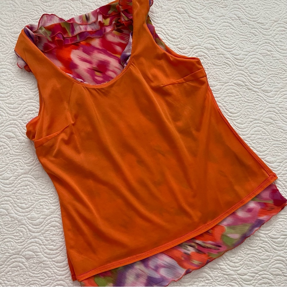 Spense Sleeveless Blouse Watercolor Floral Size M - Picture 12 of 15